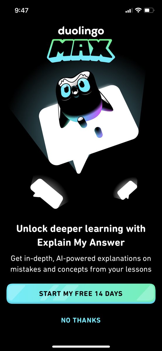 AlanM__'s tweet image. Duolingo moved quick on getting AI integrated!!