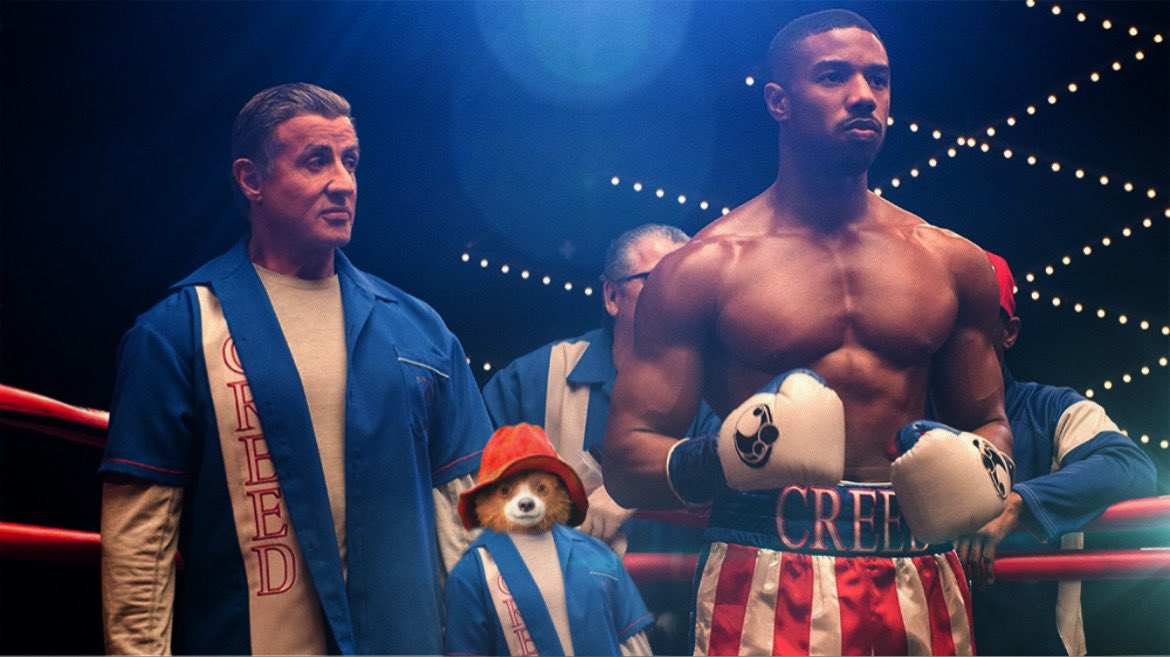FictusFilms's tweet photo. I photoshop Paddington into different situations everyday #Pic26
Paddington’s on Team Creed, ofc he had to win
#Rocky #CreedIII https://t.co/5guknsOtYO