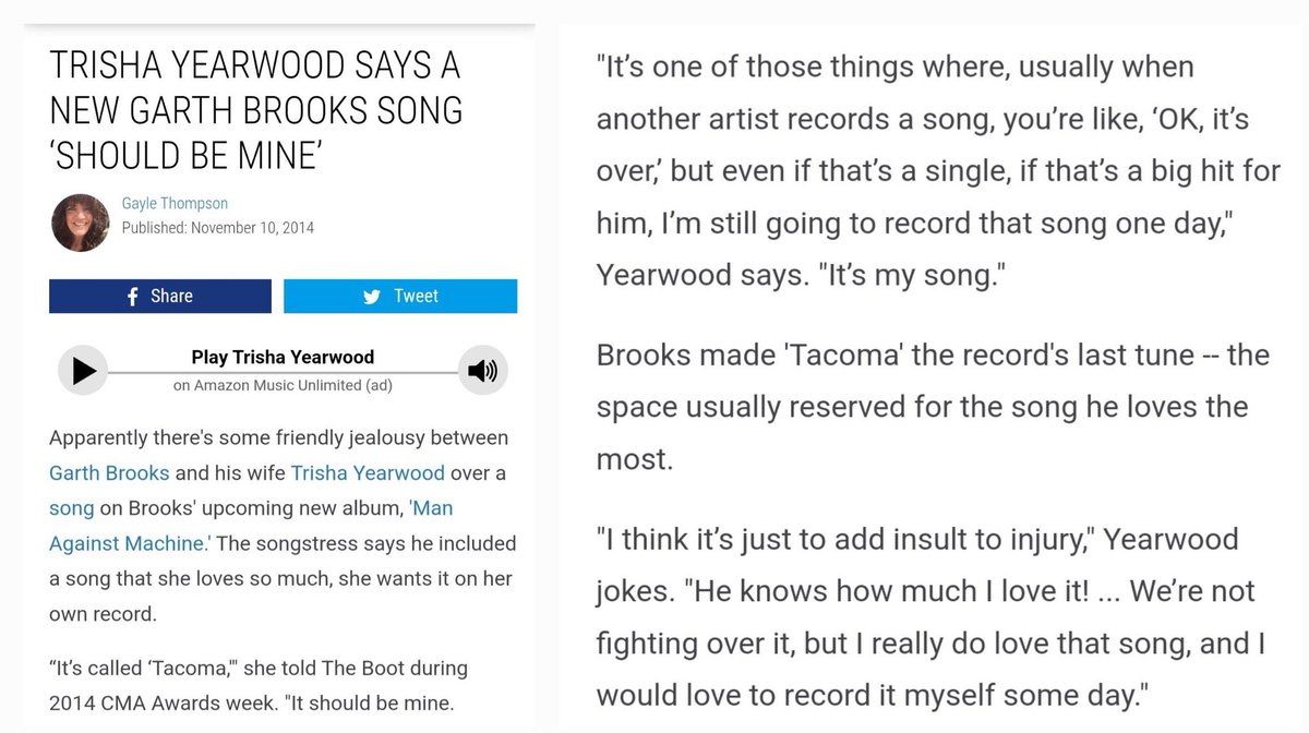 MelisMcDaniel's tweet photo. Hey @trishayearwood, remember saying you would love to record the @caitlynsmith song Tacoma one day? It's been 9 years. I've been requesting it ever since. I haven't requested it in 2023 so here's my first 2023 request. Please sing Tacoma. 😁 #InsideStudioT https://t.co/3K7aB4eYwf