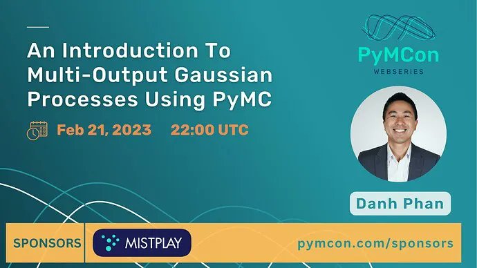 Danh Phan just gave a talk on Multi Output Gaussian Processes. These are a new capability in PyMC and are quite useful in practice. 

Check out the code details and watch the talk at the links below
buff.ly/3KCk3Td 
buff.ly/3IW1Hes