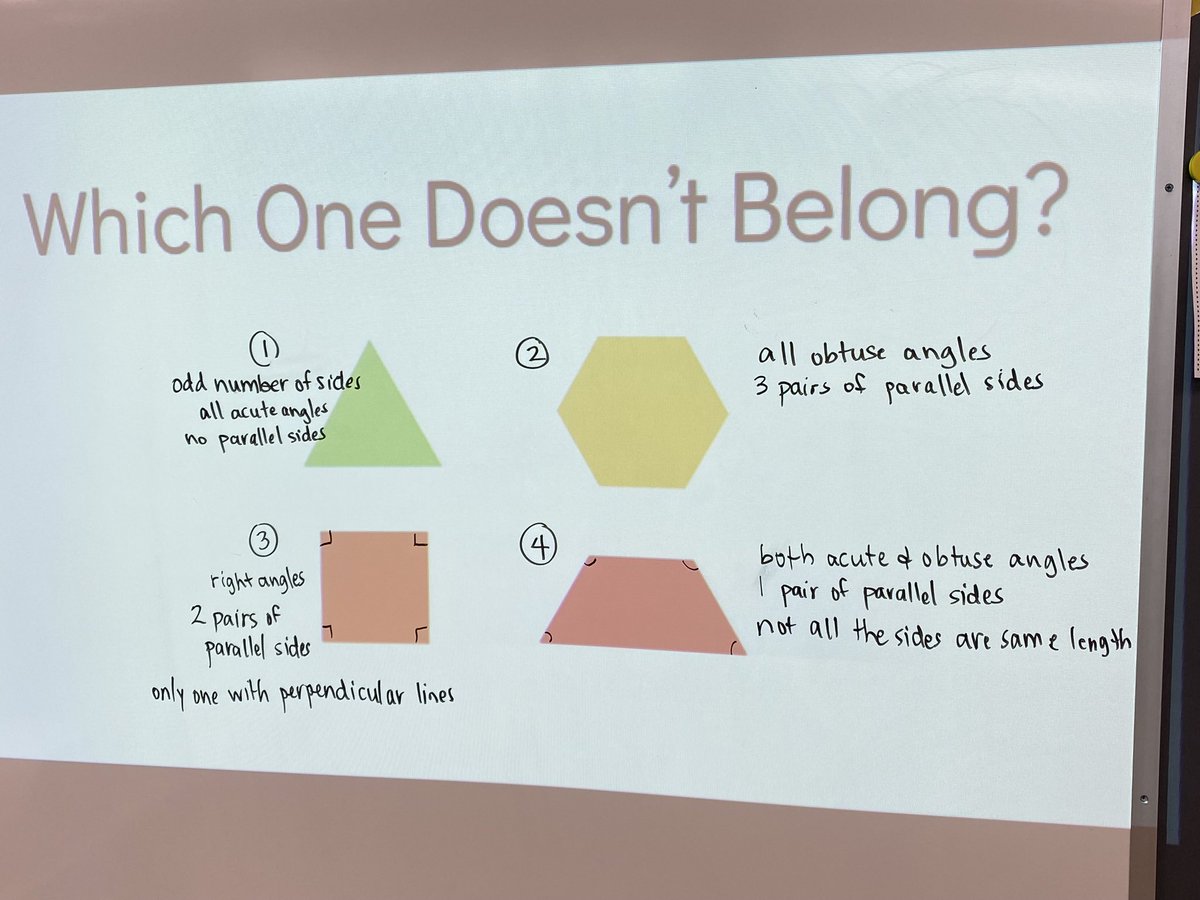 We *just* started geometry, so I’m blown away at my Ss reasoning &amp; use of vocabulary during today’s math warm up!