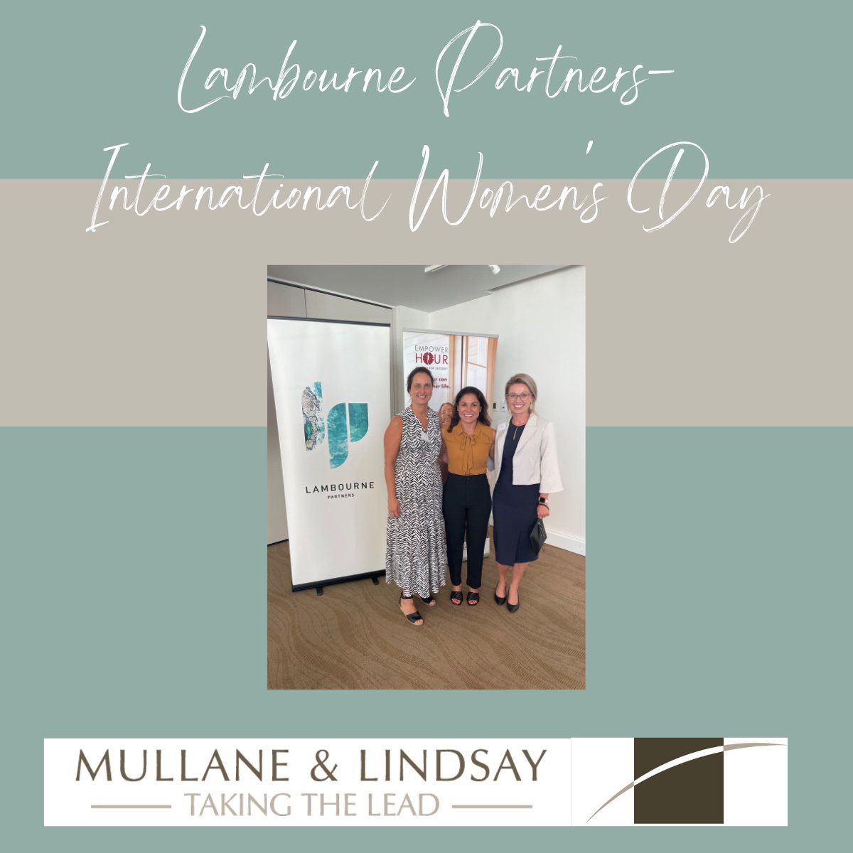 Mullane & Lindsay recently attended a Lambourne Partners event at Noah's on the Beach in honor of International Womens Day. 

#InternationalWomensDay #LambournePartners #Takingthelead