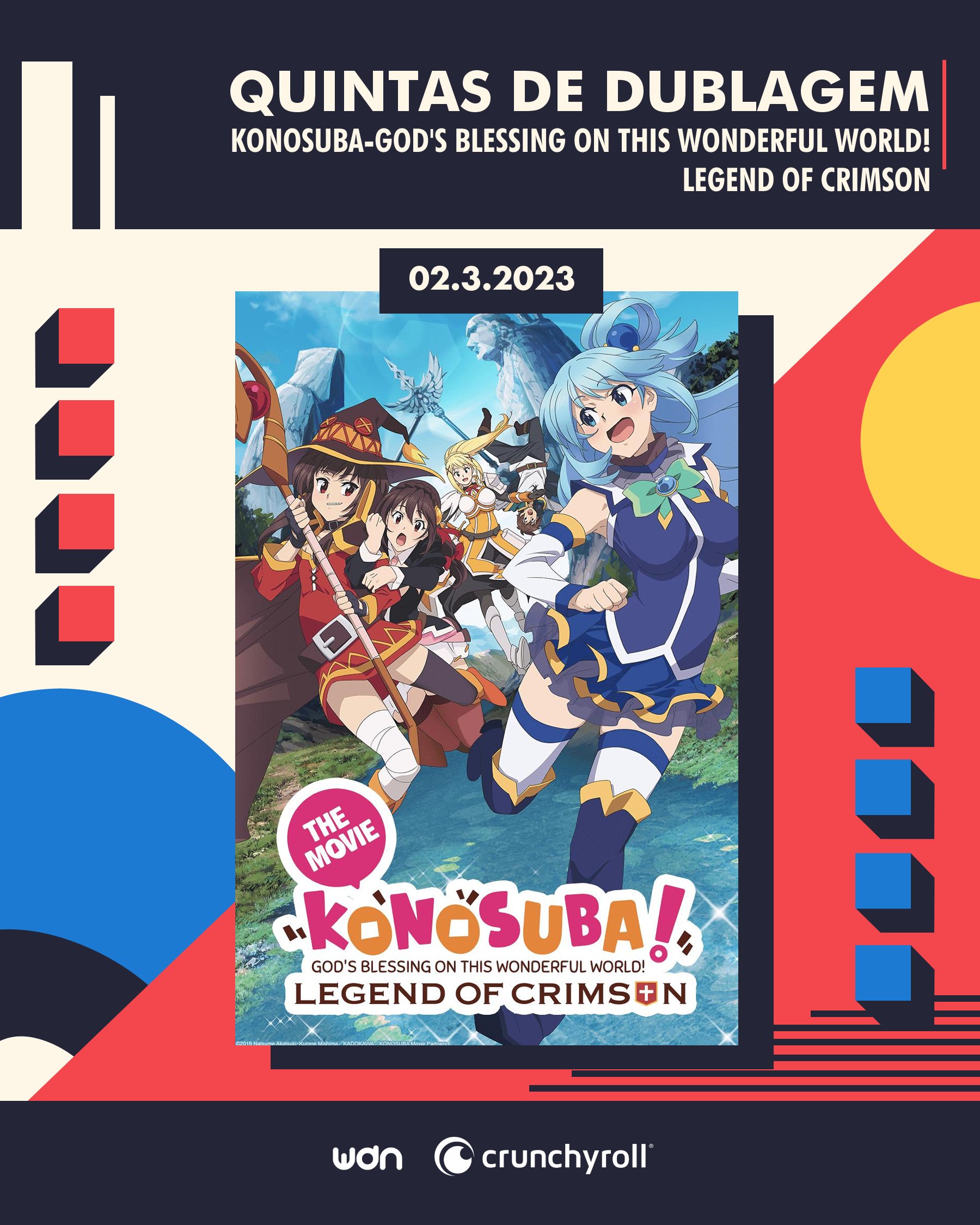 KonoSuba: Dublagem do filme estreia na Crunchyroll