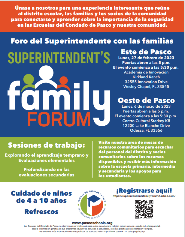 Superintendent's Family Forum - March 6, 2023