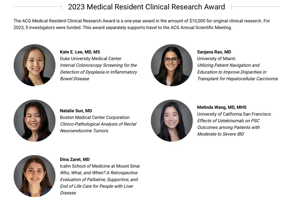 Sanjana Rao, MD (@sanjanaraomd) on Twitter photo Deeply honored to be a <a href="/AmCollegeGastro/">ACG</a> clinical research grant award recipient among these women! Excited to continue working with the incredible <a href="/DrLiverPatty/">Patricia Jones</a> to address liver transplant disparities among HCC patients at our high-volume center <a href="/JacksonHealth/">Jackson Health System</a> <a href="/UMiamiHealth/">UMiami Health System</a> Deeply honored to be a <a href="/AmCollegeGastro/">ACG</a> clinical research grant award recipient among these women! Excited to continue working with the incredible <a href="/DrLiverPatty/">Patricia Jones</a> to address liver transplant disparities among HCC patients at our high-volume center <a href="/JacksonHealth/">Jackson Health System</a> <a href="/UMiamiHealth/">UMiami Health System</a>