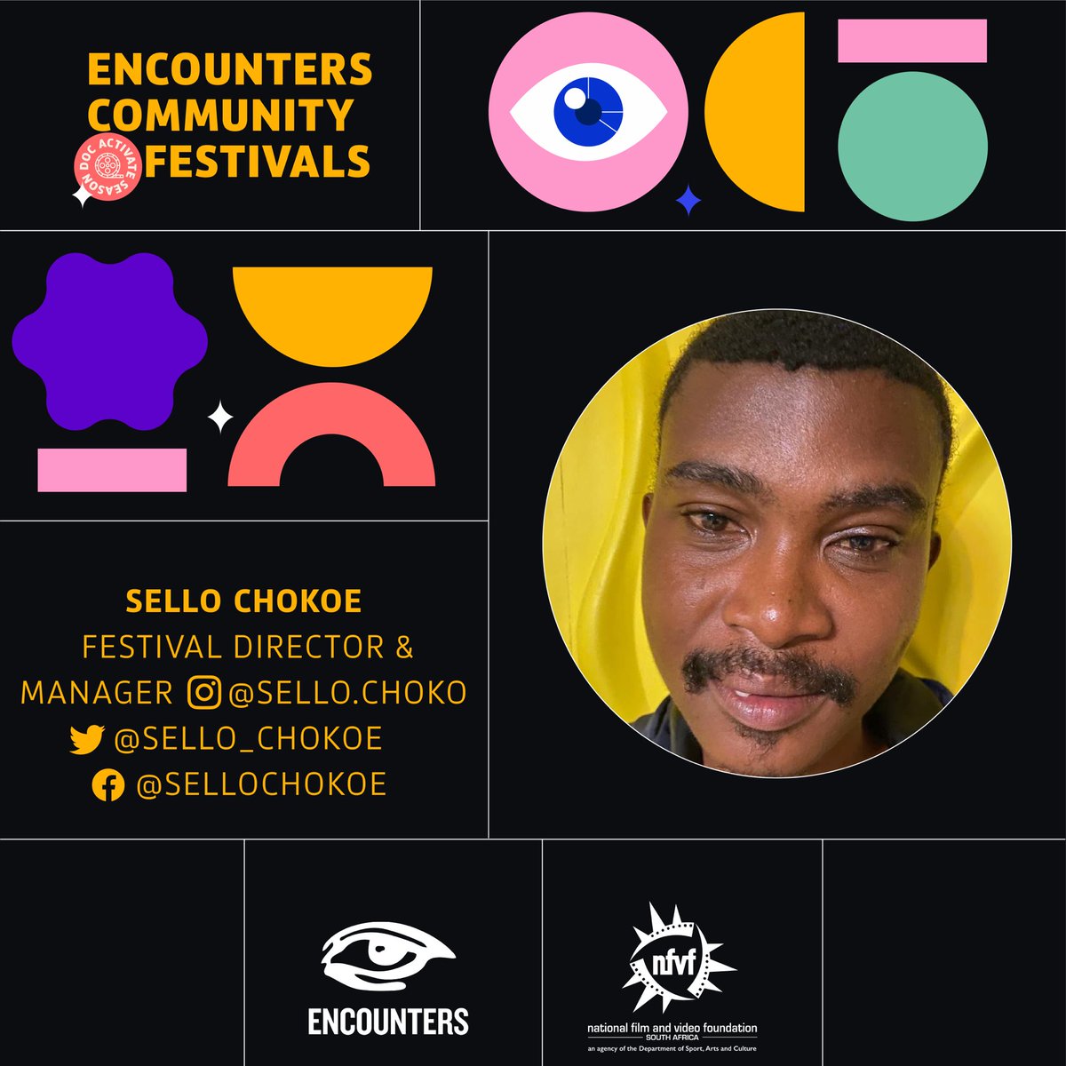 EncountersDoc's tweet image. A warm welcome to @Sello_Chokoe and team to the first edition of the Encounters Community Festivals: Doc Activate Season 2023.

#pesp3
#encounterscommunityfestivals
#communityfestivals
#nfvf
#docactivateseason