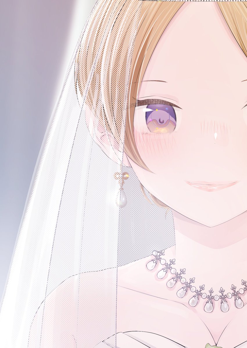 1girl veil jewelry solo wedding dress earrings bridal veil  illustration images