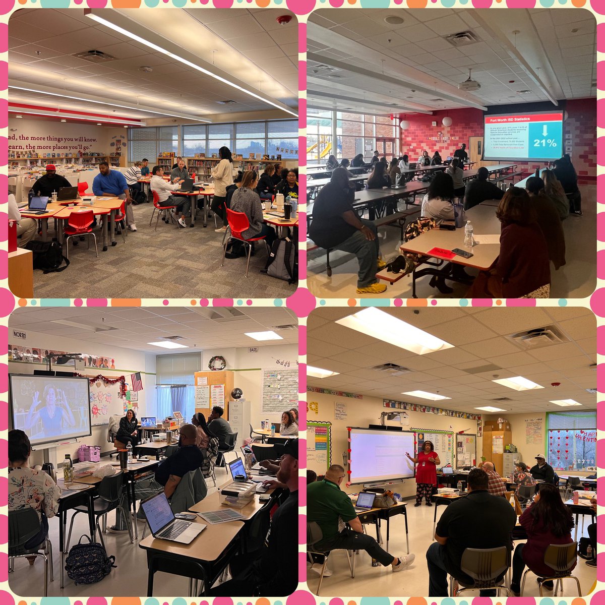 sdianne817's tweet photo. Great Turnout for February Flex Day! #SpecialEd #UDL #Coteaching #IEPdevelopment #ProgressMonitoring #ASD @FWISDT_L @MarceySorensen @FWISDPLI https://t.co/RKaTat9BEx