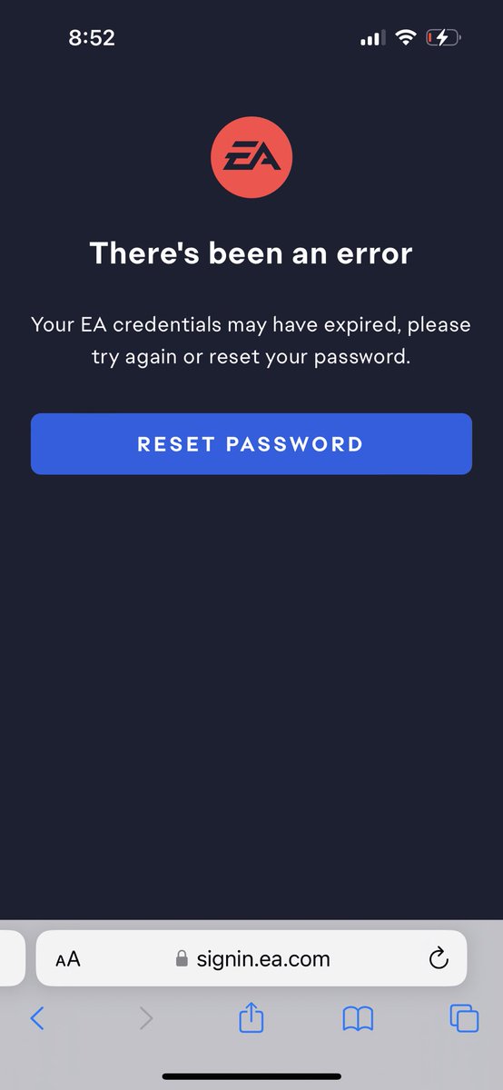 Tcameron24's tweet photo. @EAHelp I tried to link and got this, I reset my password but I still can’t get my ea account linked to my ps5 . Super frustrating, I don’t know if it’s linked to a old email that I don’t have, haven’t played ps4 in 5 years. https://t.co/1ySswjfeYf