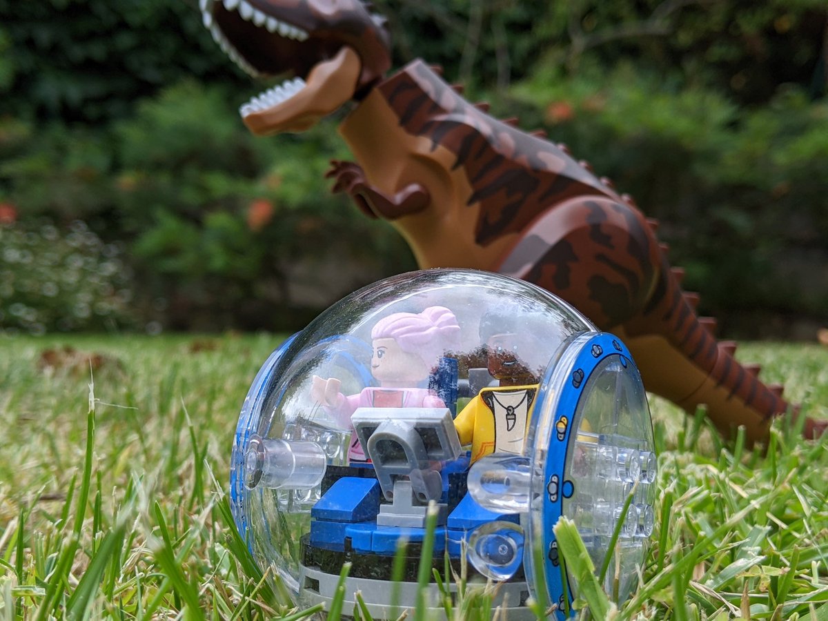 'The Cattle Drive'

Heavily modded the default Lego Gyrosphere design so that it now seats two minifigs, and has a navigation screen.

#Lego #CampCretaceous #Brooklynn #Toro #Darius #JurassicWorld #LegoJurassicWorld