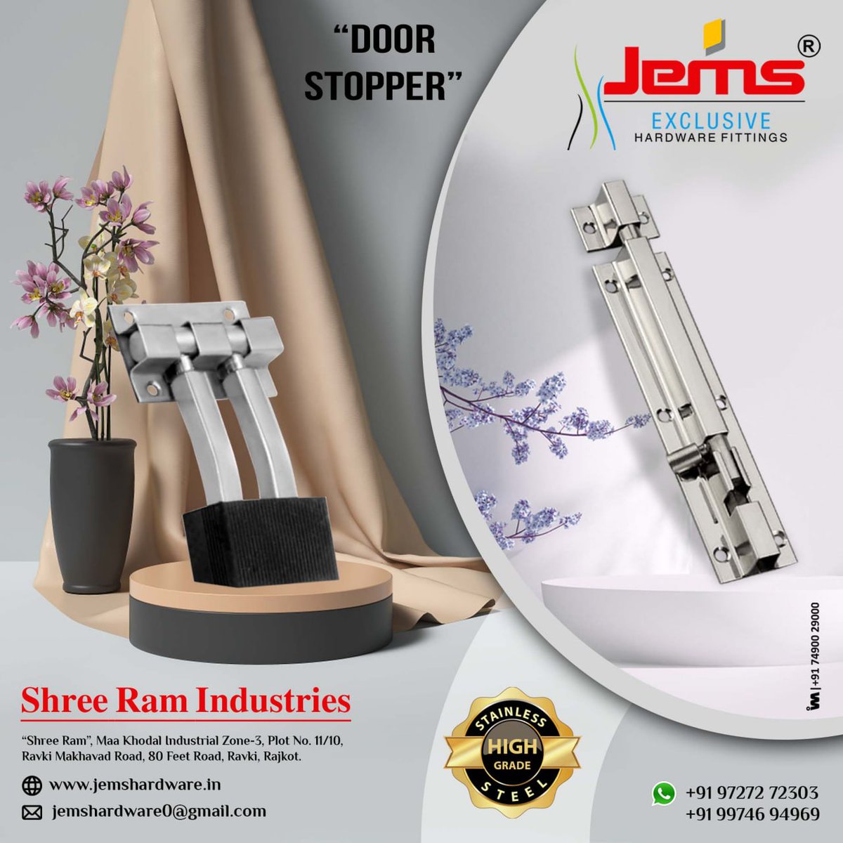 ibais_hardware's tweet photo. SHREE RAM INDUSTRIES (RAJKOT)
For enquiry via WhatsApp click:
https://t.co/EVuqRHaNpL
Mr. Jaimin Ambaliya - 99746 94969
Cust. No. - 97272 72303
#Lhinges #sofaleg #doorstopper #doorfitting #profilehandle #maindoorhandle #hardwarefitting
.
@IBAISMEDIA https://t.co/EPywfq6IKP