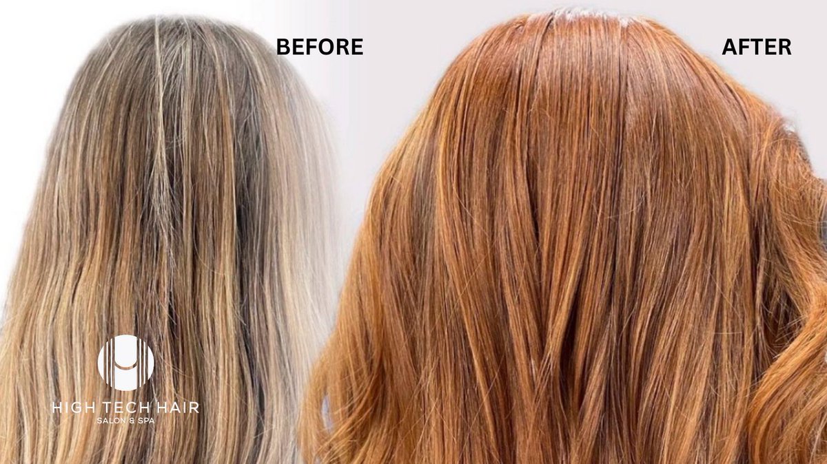 Before and after. Blonde to the fiery redhead. By Tori at High Tech Hair Studio. #friday #redhead #redhair #beforeandafter #beforeafter #hairtransformation #wella #wellahair #wellaeducation #wellalove #stylist #styleinspo