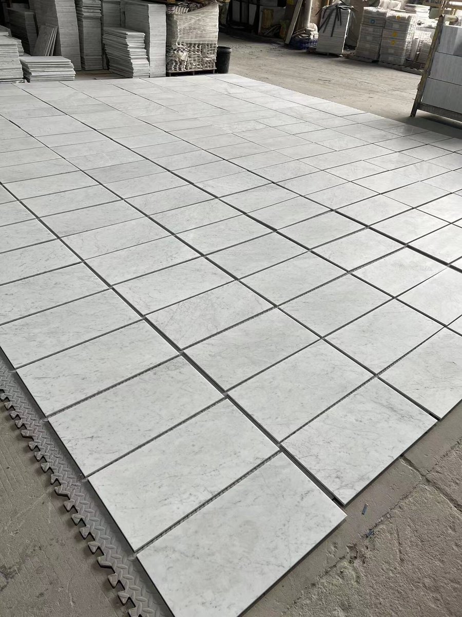 Amystonefactory's tweet photo. Carrara white thin tiles in stock 600x300x10mm https://t.co/yIgNHx6Pf1