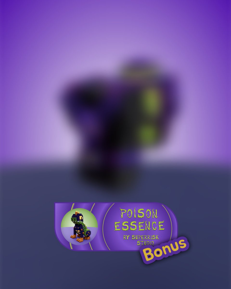 GM!
A new equipment is coming to Poison Essence collection made by a new talented artist 🔥

The reveal will be the next Monday (March 6th) at 9:00 UTC ⏰

#voxelart #SandFam #TSB #voxelartist #community #collab