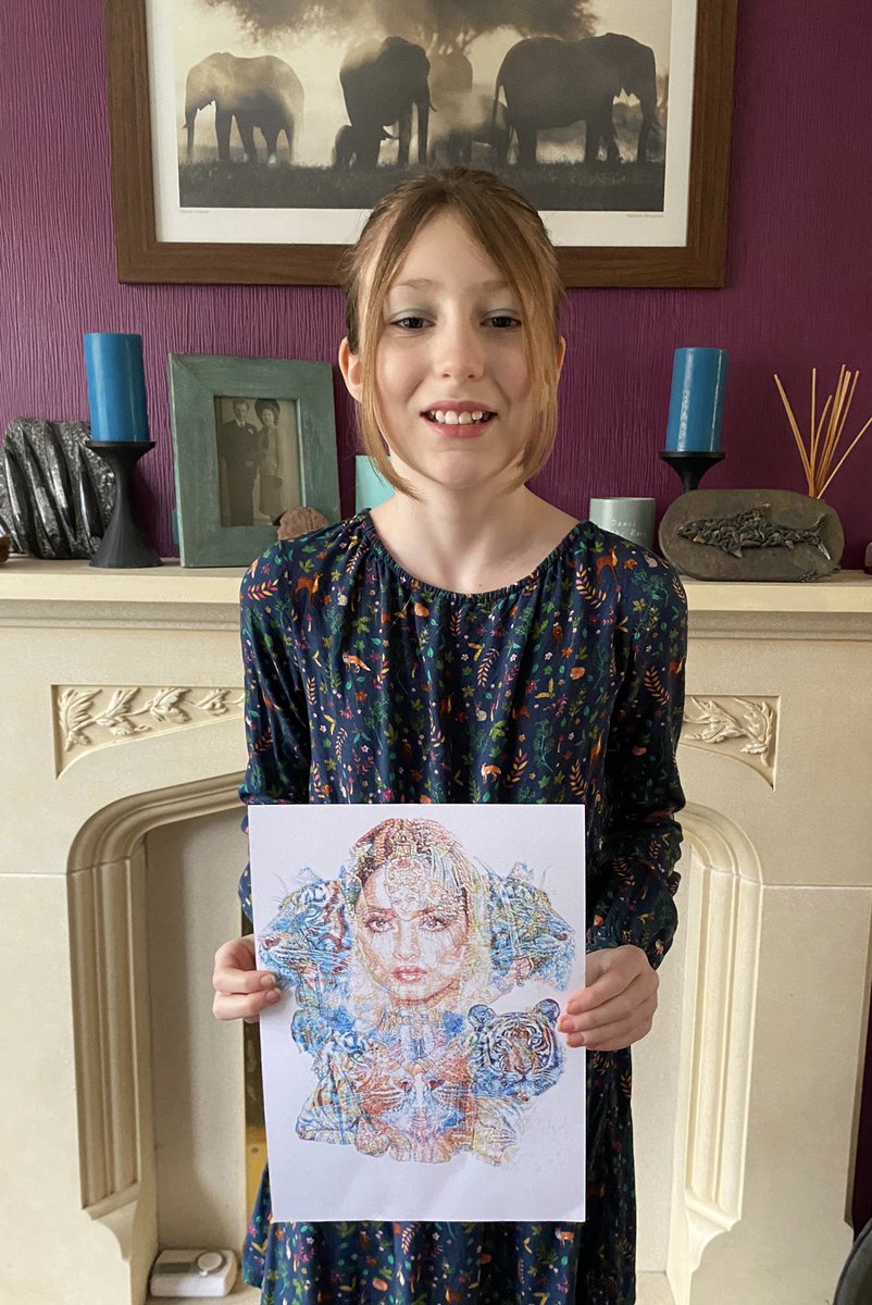 thinkingthea's tweet image. For #WorldBookDay I’m dressing as the wonderful illustrator @Janeleemcc who’s drawings promote looking after wildlife ❤️ @DrawingftPlanet @BornFreeFDN #MakeADifference