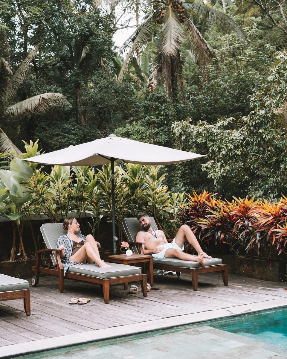 Today's agenda: Embracing the warmth of the sun and the beauty of nature ☀️🍃 What's yours? Photo credit: (@)barbaviajera and (@)stephanie_espil #SamsaraUbud #SamsaraSenses #AreYouReadyToWander #Ubud #Bali