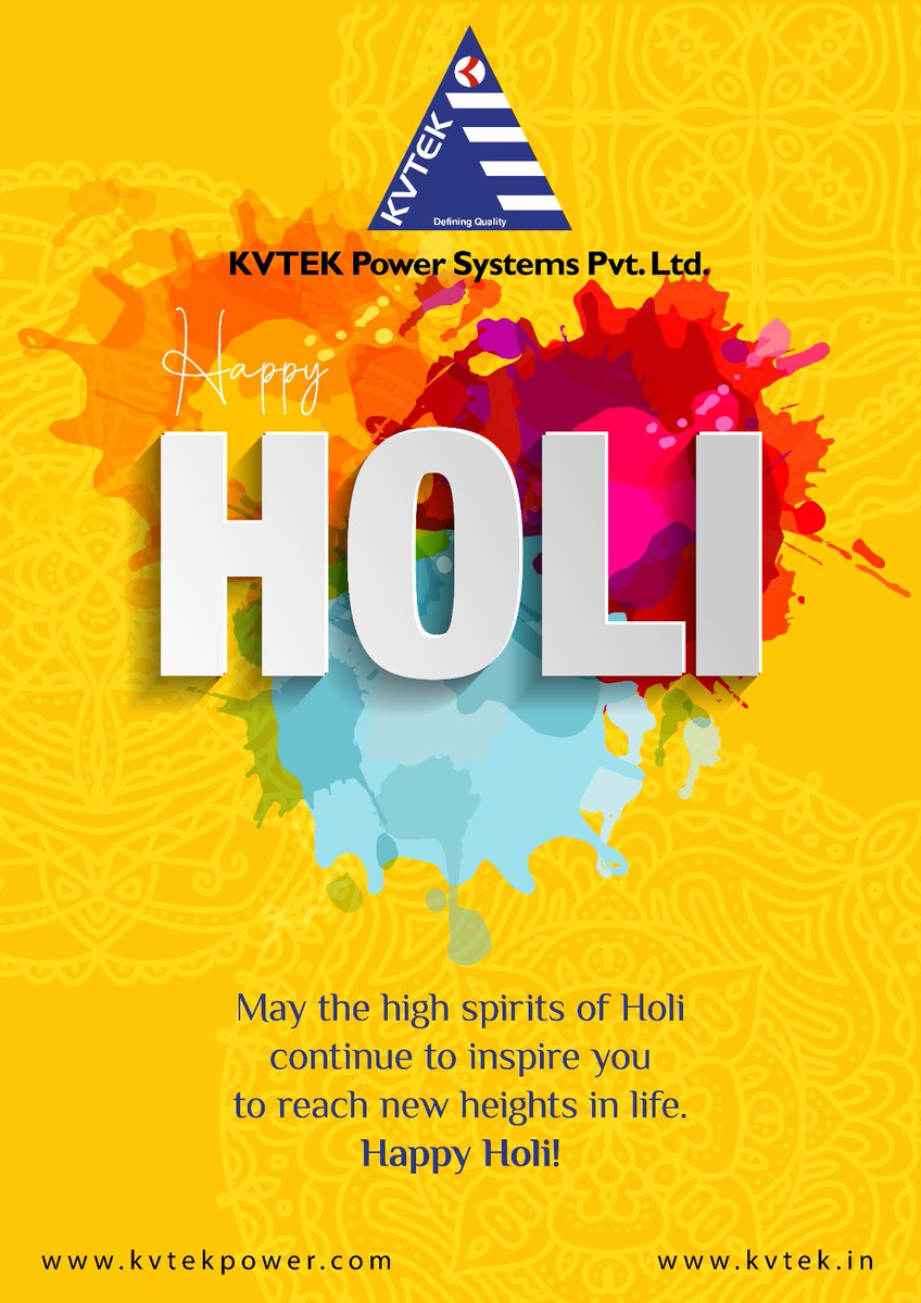 KvtekL's tweet photo. Happy Holi !!  #KVTEKPower #Holi2023 https://t.co/2AqeOB3ZDn