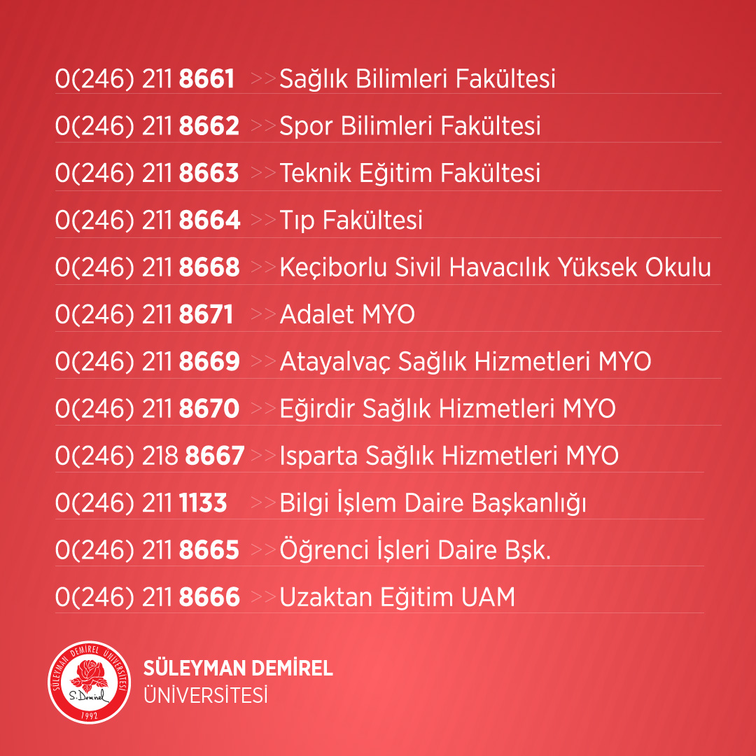 Üniversitemiz birimlerinin öğrenci işleri çağrı merkezleri iletişim bilgileri 👇