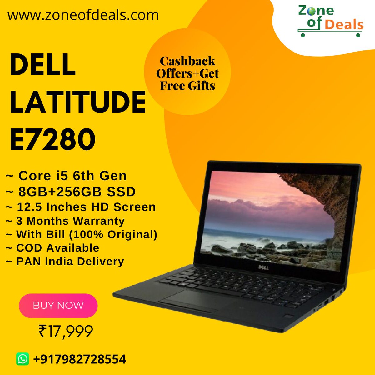 Dell Latitude E7280 | Core i5 6th Gen | 8GB RAM + 256GB SSD +  12.5 Inch Screen - Refurbished Laptop (Excellent Condition).
COD Also Available
Safe Shipping Through Reputed Courier Services.
#delllaptop #laptopsunder20000 #refurbishedlaptops #laptopsforstudents #delllaptops #core