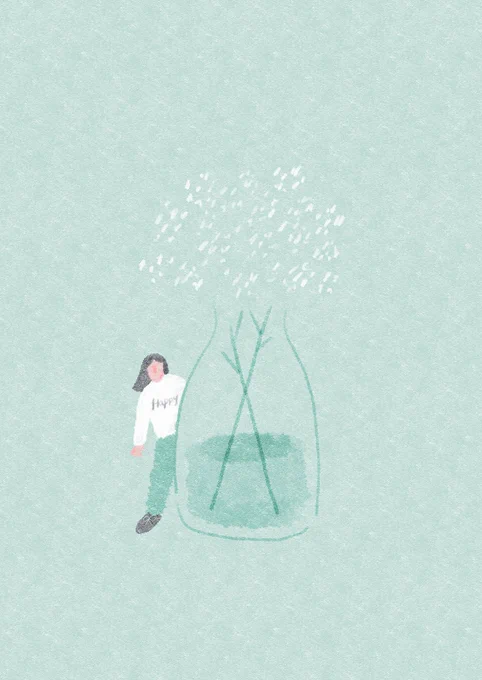 ブログの何かしらに使おうと思って描いたけど、もう春やね 
