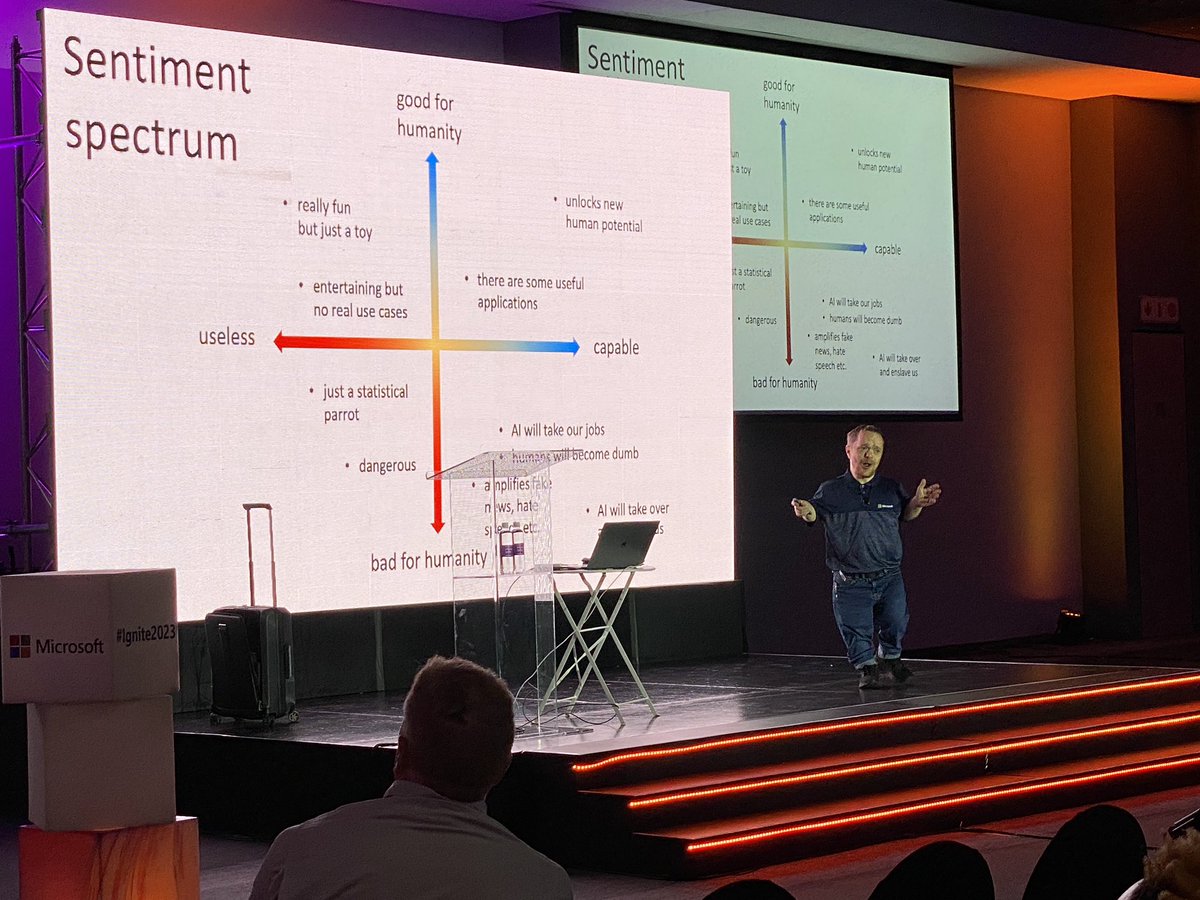MicrosoftSA's tweet photo. What a fantastic session by @rorypreddy  diving into the new AI landscape and the Azure OpenAI Service. #MSIgnite #MicrosoftZA https://t.co/zMwQhL4wS1