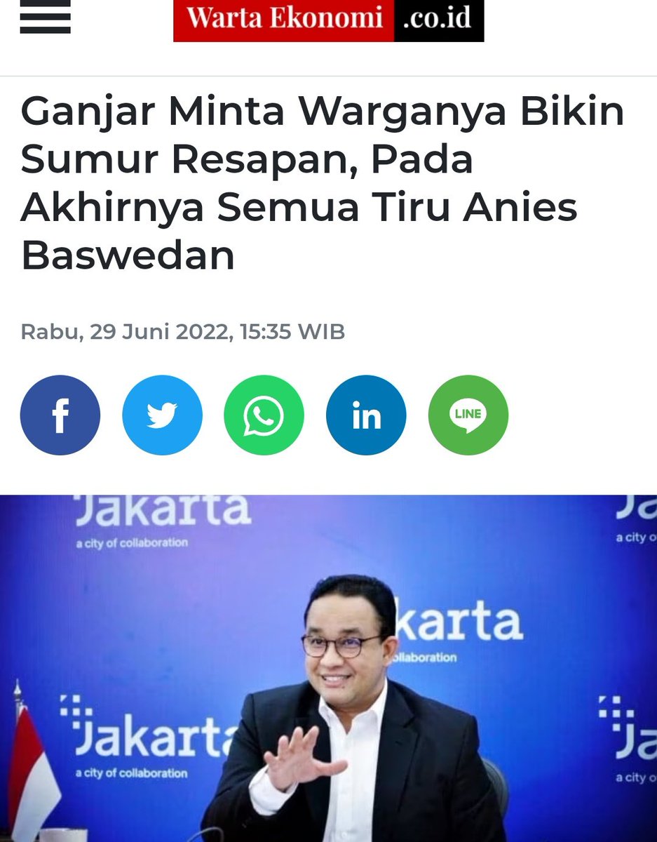 Luar biasa, Pak Anies Baswedan memang sumber inspirasi.

Cuma Buzzer yang bilang “Sumur Resapan” tidak bermanfaat.

Monggo dilanjutkan Pak Heru dan Pak Ganjar demi warganya. Selamat Bertugas Pak!
