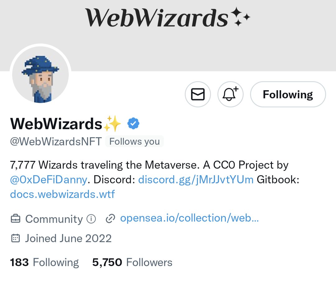 Much Appreciated <a href="/WebWizardsNFT/">WebWizards✨</a> 🙏🪄✨

Perfect timing...I was getting ready to pickup #WebWizards #5-#10 for those discord role upgrades!💪

🧙‍♂️🪄✨🚀