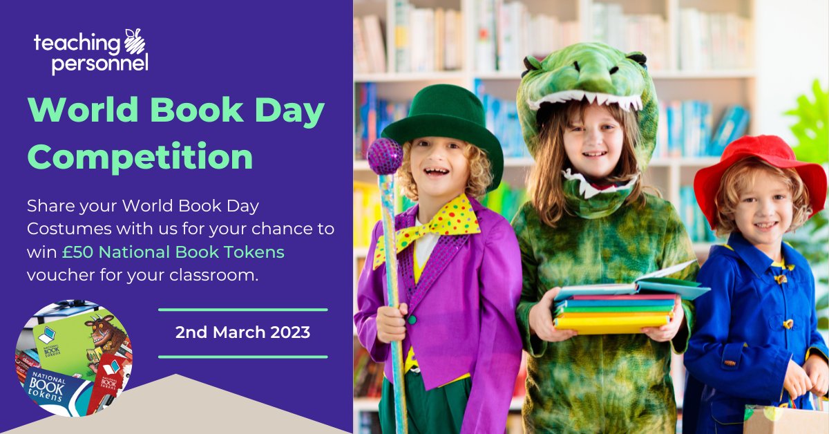 📚 #WorldBookDay #Giveaway 📚 
For your chance to #WIN a £50 <a href="/book_tokens/">National Book Tokens</a> voucher, just FOLLOW us &amp; RETWEET with a picture of your costume by 6th of March, 9pm 📚 (children's costumes count too💚)

🌟📚Happy World Book Day📚🌟 <a href="/WorldBookDayUK/">World Book Day UK 📚</a> 

#WorldBookDay2023 #edutwitter