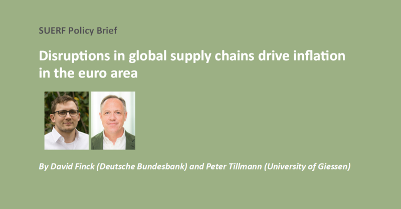 suerf_org's tweet photo. #SUERFpolicybrief "Disruptions in global supply chains drive inflation in the euro area" by @davidfinck7 (@bundesbank) and @peterhtillmann (@jlugiessen)

#ContainerTrade #SupplyChain #Inflation #NarrativeIdentification #SignRestrictions