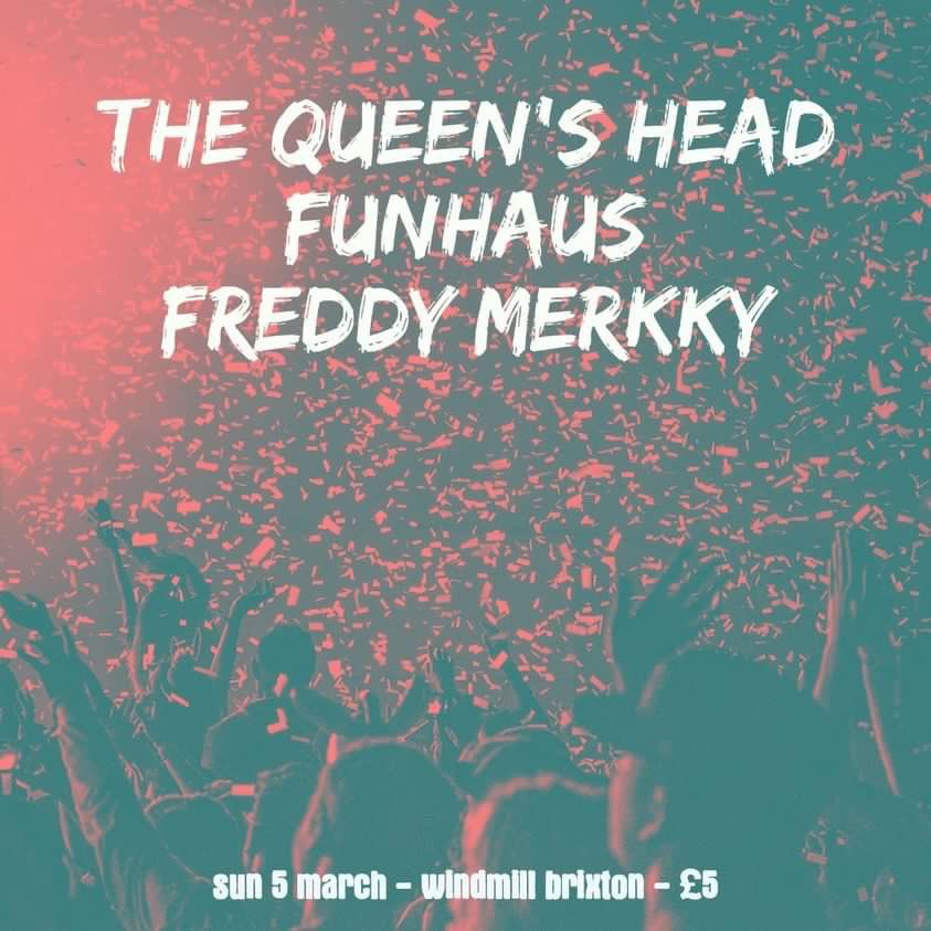 We return! Celebrate! It is a comfort that we find ourselves, once again, at @WindmillBrixton on Sunday. Day of rest, I think not. We top the bill alongside Funhaus and Freddy Merky Tickets - link.dice.fm/ma0e6580b04e