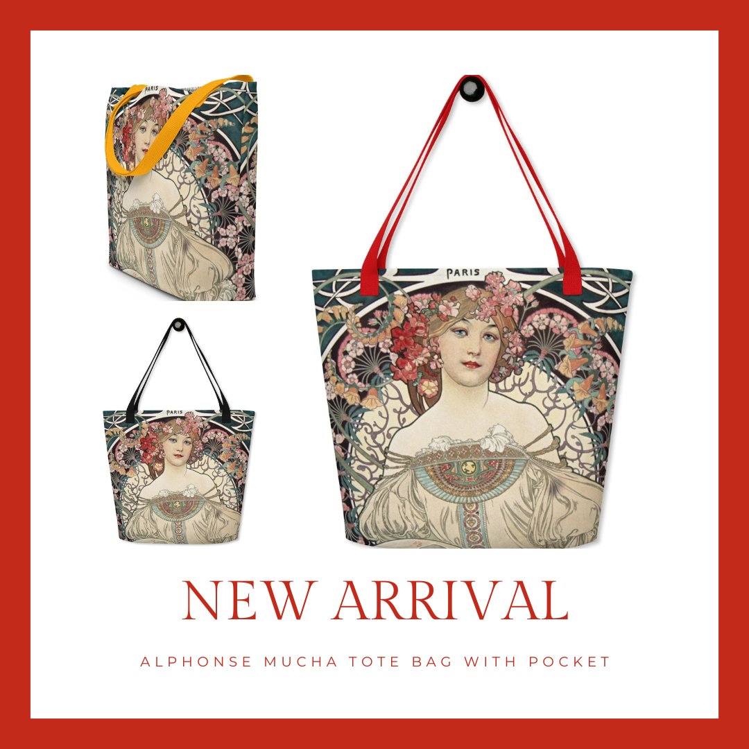 JUST ARRIVED! I love this Alphonse Mucha tote bag with pocket, featuring his stunning F. Champenois vintage print/ advert. bit.ly/3IGLHvx

#giftidea #AlphonseArt #alphonsemucha #totebag #totebaglover #baglover #giftforher #vintageprint #vintageadvert #beachbag #etsy