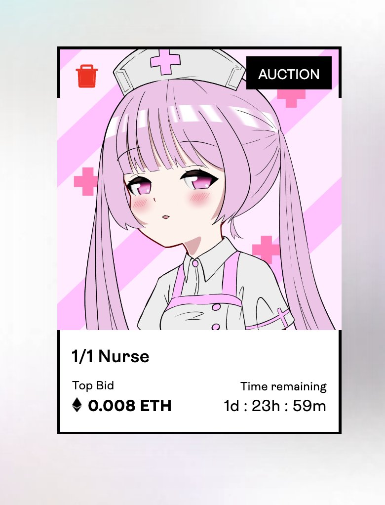 Our third 1/1 auction is starting! 

The 1/1 Nurse ❤️‍🩹

Bid now at: kenomi.org 😁