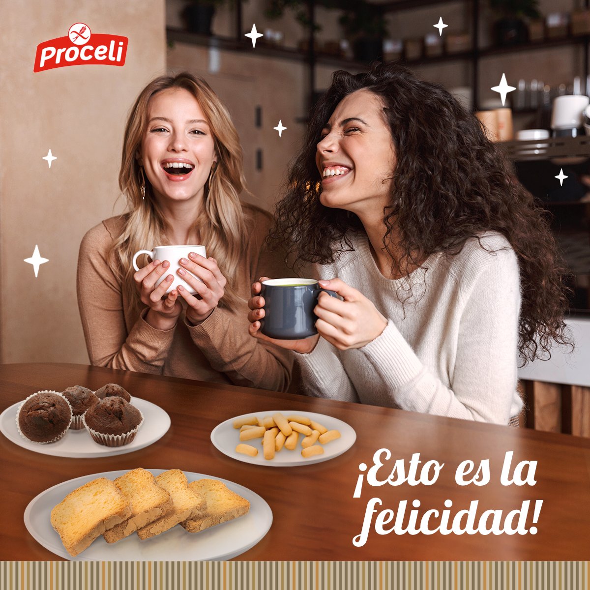 Hoy es el Día Mundial de la Felicidad😁 y, ¿qué situación te hace más feliz que encontrar comida #singluten cuando visitas a amigos o sales a comer fuera? 

Así que ten siempre llena la despensa de productos #Proceli y comparte felicidad con los tuyos.😉
