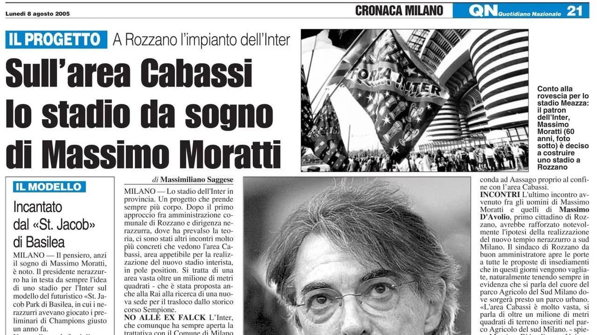 Matteo_Vergani_'s tweet photo. ↪️ Lo spazio su cui l’Inter ha messo gli occhi, e firmato un’intesa, appartiene alla famiglia Cabassi, imprenditori e costruttori milanesi conosciuti per molte realtà immobiliari in giro per la città.
@Gazzetta_it
#Inter #Moratti #Stadio #Rozzano #Cabassi https://t.co/nEyiLvHdLU
