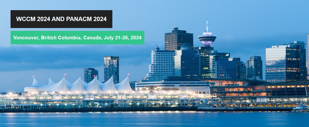 IACM_Community's tweet image. 📢 #wccm2024 MS submissions is Open!
The greatest gathering in #ComputationalMechanics will be hosted in Vancouver, July 2024
You can submit your proposals at wccm2024.org/ms_submission before 31 August 2023
#wccm2024 #IACM_Community #40YearsInScience