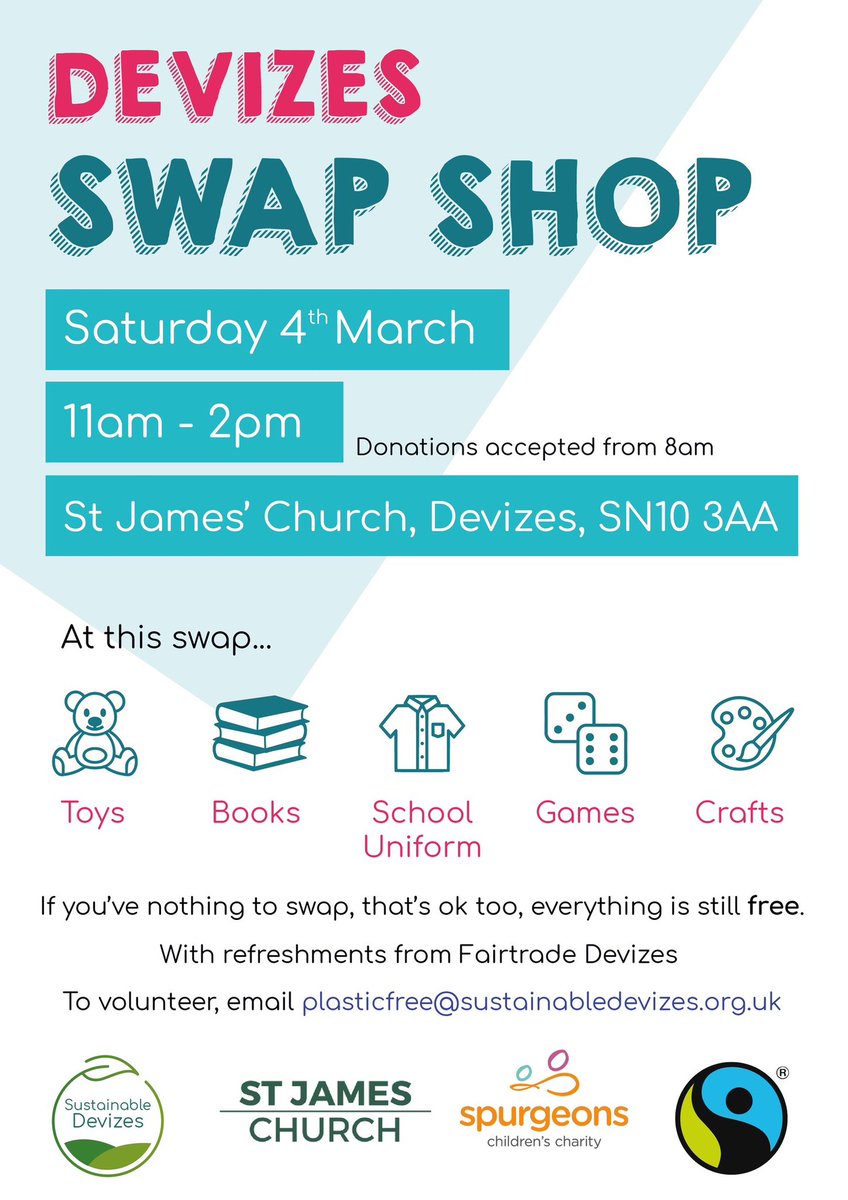 PlasticDevizes's tweet image. Never mind fancy dress… Cultivating a love of reading is one of the most powerful things you can do for your child. Come along to our Swap Shop on Saturday and pick up some books for free! (Plus don’t forget your local library if you have one). Hooray for books! #WorldBookDay