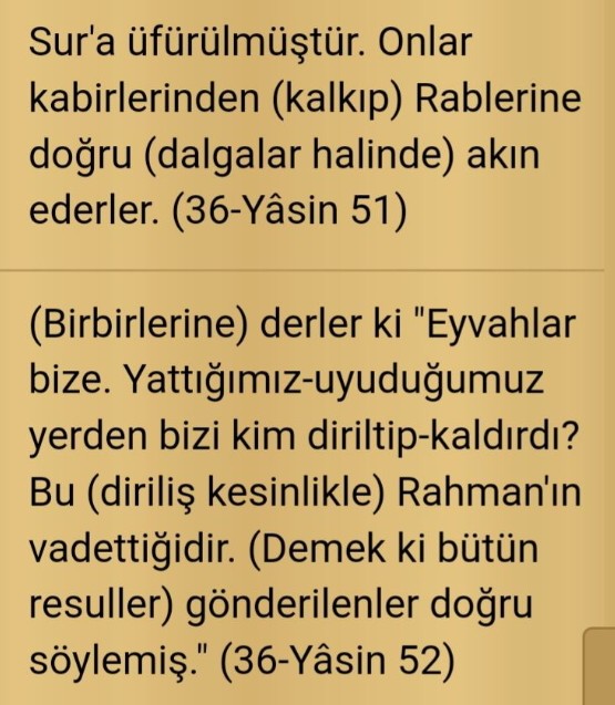 Yüce Allah'ın vahyi olan Kuran'a göre tartı kurulup hesap görülmediği için kabirde sadece uyku hali var.