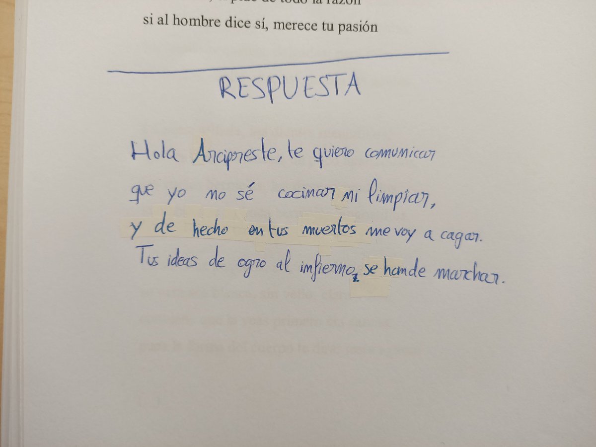 adrianavermell's tweet photo. hoy mis niñxs de 3° de la eso han escrito unos poemas MARAVILLOSOS y DIVERTIDÍSIMOS en respuesta a la mujer ideal que describe el Arcipreste de Hita

aquí algunos ejemplos 💖 estoy taaaaan contenta 🥰

#invticua23 https://t.co/NDhQ30tIQ3