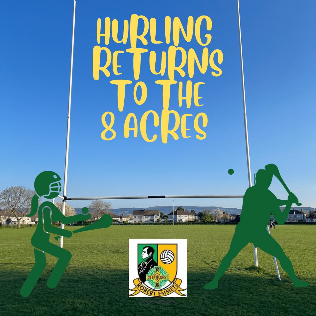 This Saturday hurling returns to Greentrees Park with our u9s team playing <a href="/11am/">11 am in morning</a>. 

Robert emmets is proud to have its first hurling match for over 35 years. This is a fantastic achievement for the mentors and players to make this happen.