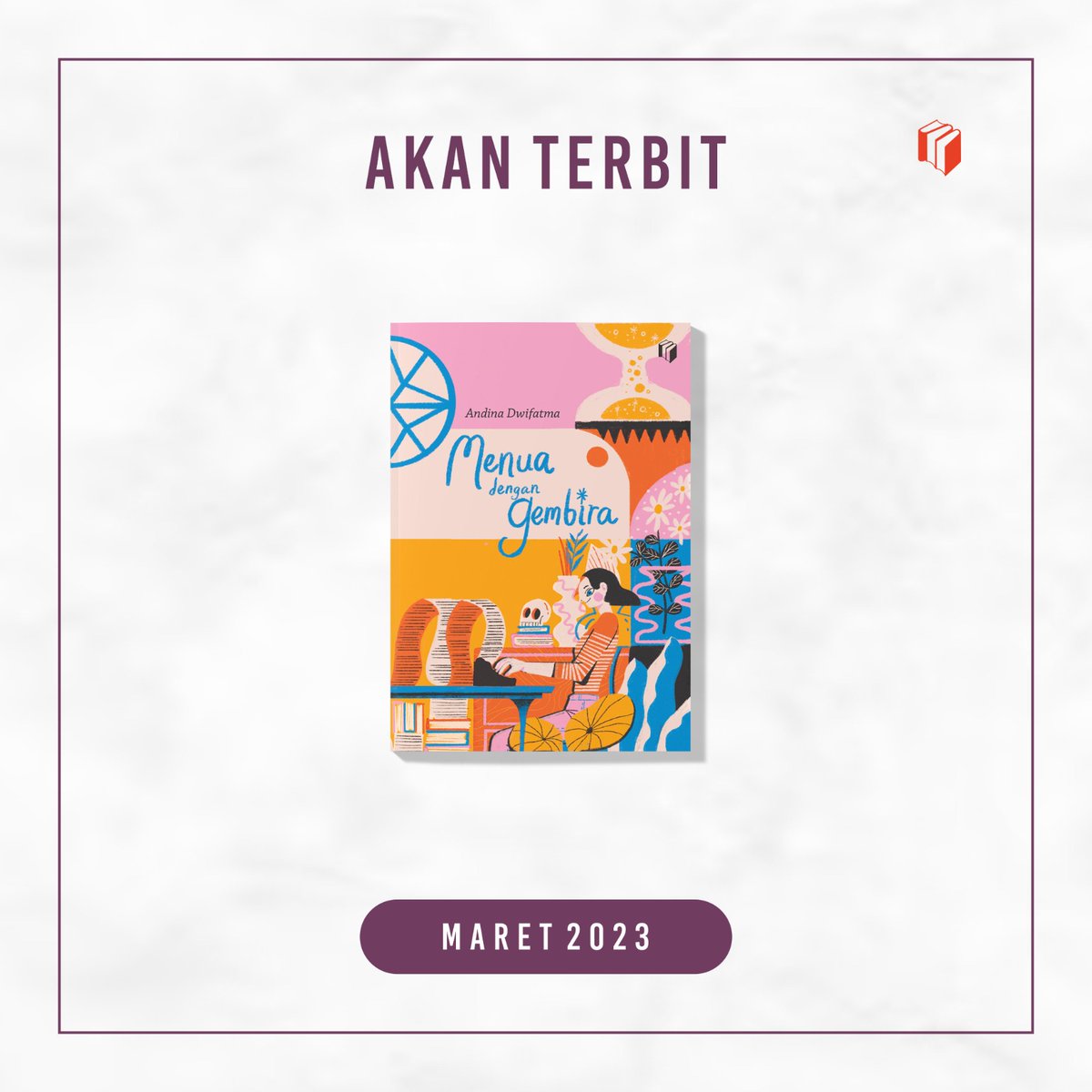 Buku baruku akan terbit bulan ini. Judulnya "Menua dengan Gembira", nonfiksi pertama niih. Isinya esai-esai curhatan warga paruh-baya penghuni pinggiran Jakarta, alias mari sambat bersamaaa 🤣

Ingfo link Pre-Order (PO) menyusul yach.