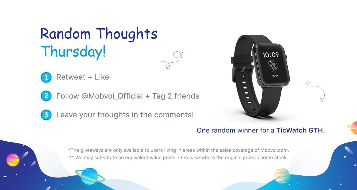 Mobvoi_Official's tweet photo. #RandomThoughtsThursday #Giveaway
#March is International Ideas Month! 💡
👉Share what you think are the most desired technological #innovations of the #future.⚡️
🎁: One random winner for a #TicWatchGTH
#smartwatch #electronics #android #game #phone https://t.co/IMggIggePQ