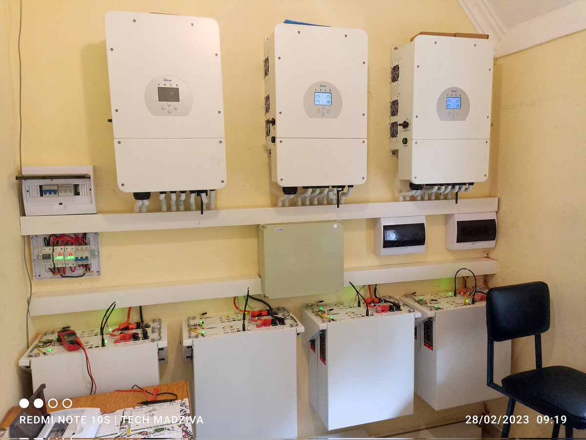 Eng_Madziva's tweet photo. Energy Update: Big Projects 2023

We finally finished the 24kW inverter system with 15.4kW PV Array for one of a Biometric Lab in Harare #SolarshackInstallation
Visit https://t.co/utxF5XLkM3 for quotes and more. https://t.co/L0H3uxxcPS