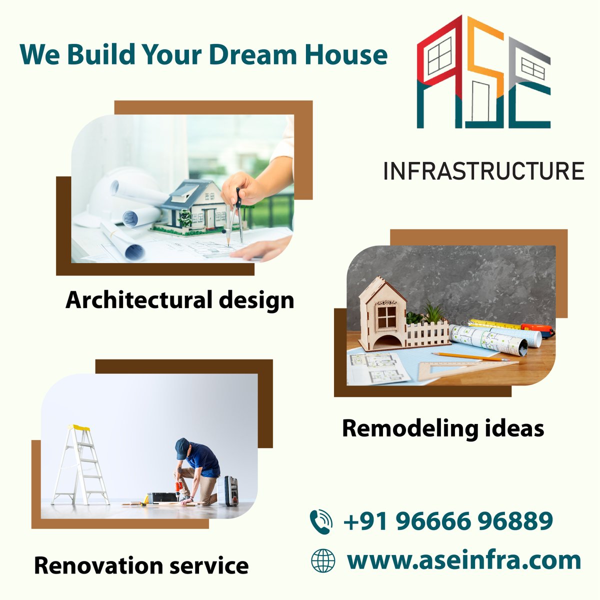 aseInfrastruct2's tweet photo. Building your #dreamhouse is not everyone's cup of tea. But with ASE INFRASTRUCTURE you get to do that easily. For details related to our services visit the link on our website
Call us/;+919666696889
visit us: https://t.co/m6fCc4BDvJ
#aseinfrastructure #builders #bestbuilders https://t.co/IBLS4Gdb73