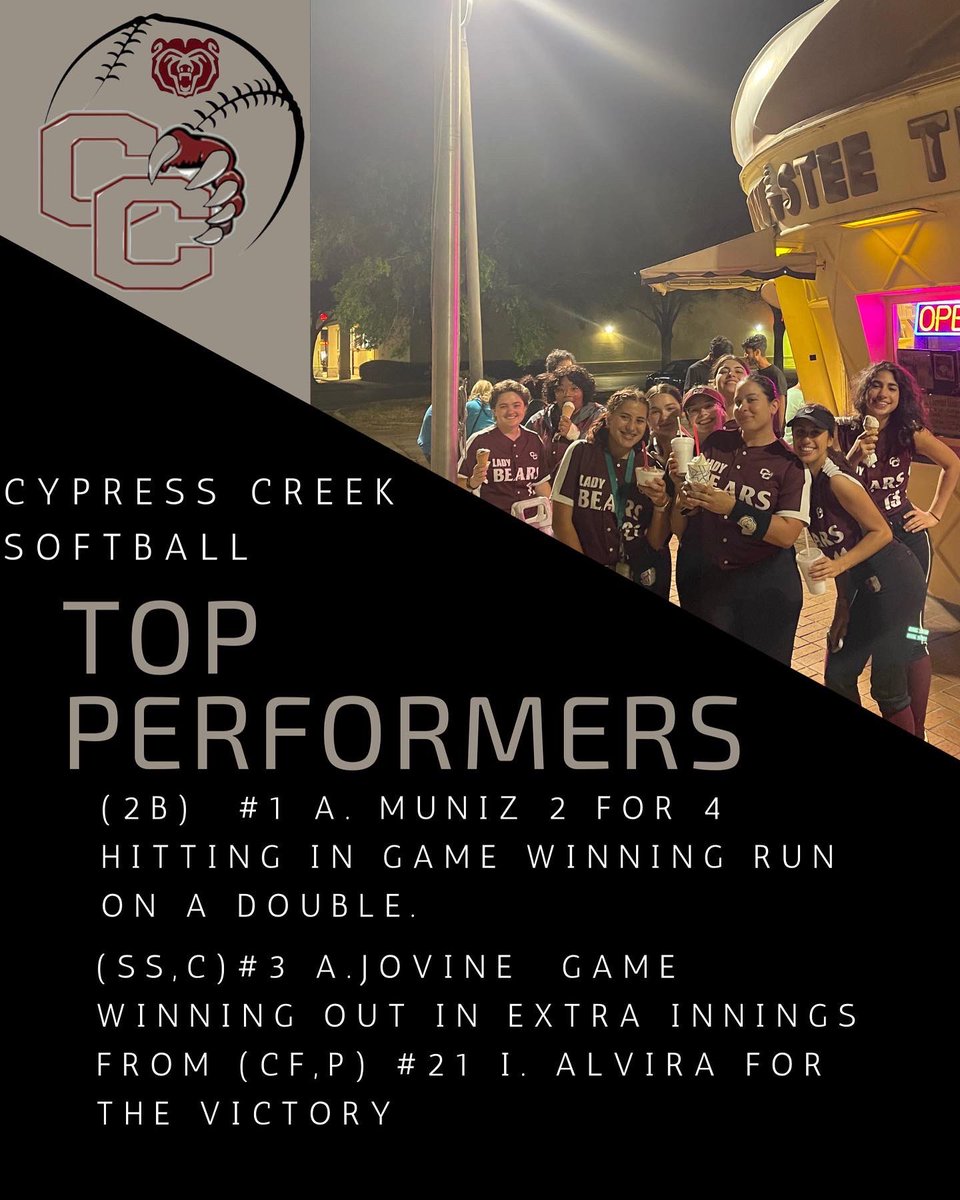 Cypress Creek Bears Softball tweet media