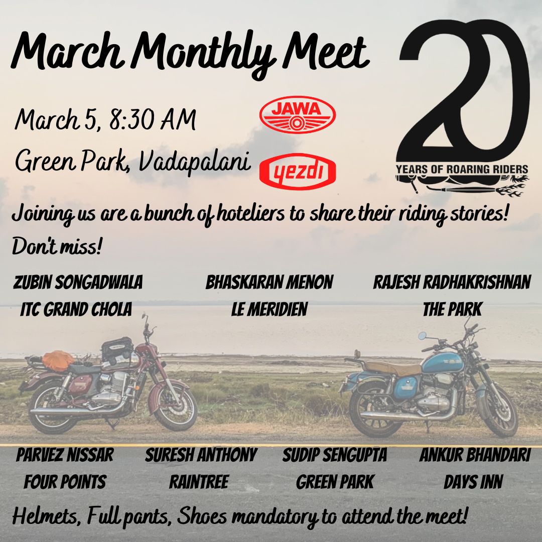 March Monthly meet! 
#jawa #jawamotorcycles #jawa42 #jawaperak #jawaclassic #jawa250cc #yezdi #yezdiforever #yezdimotorcycles #yezdiscrambler #yezdiadventure #yezdiroadster #yezdiroadking #yezdiclassic250 #yezdideluxe250 #yezdicl2 #2stroke #roadsafetyforall #getjawafied #jawafied