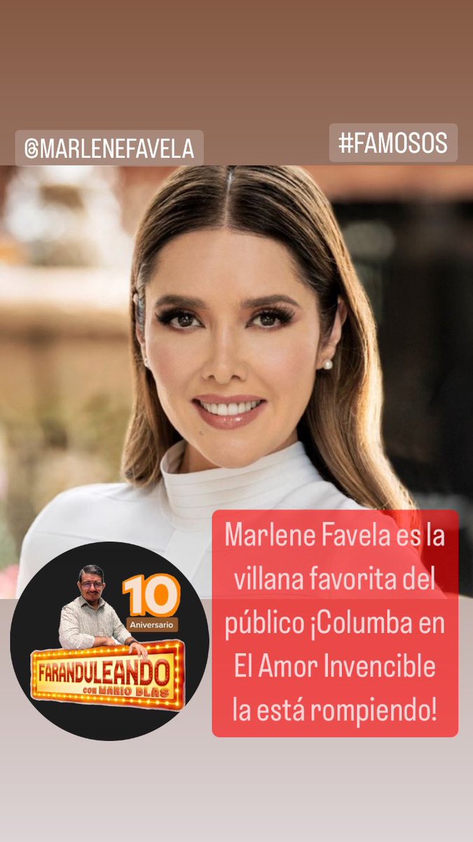 MARIOTAPACHULA's tweet photo. #faranduleando
#famavip
@elamorinvencible de @osoriojua se convirtió en un rotundo éxito en su semana de estreno y solo giran buenos comentarios en torno a quienes participan en ella.
Tal es el caso de @marlenefavela , quien gracias a su impecable #columbavillareal https://t.co/87cY7jwyQR