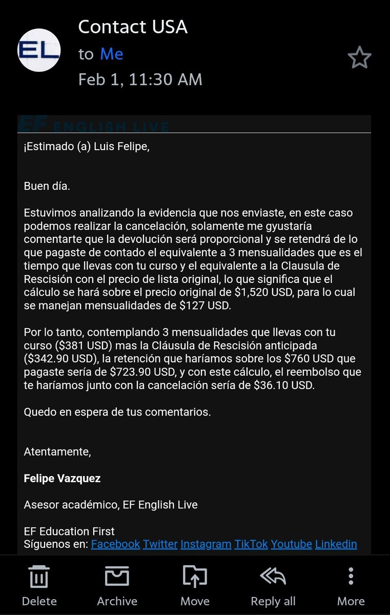 lfmelendez's tweet photo. @EFEnglishLiveES No recomiendo a esta empresa estafadora https://t.co/810NjcaNQn