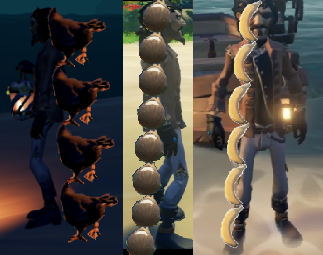 How tall is a pirate?
Pirate height based on
- 6 bananas: 108cm / 3.5 feet
- 8 coconuts: 250cm / 7.9 feet
- 3 and a half BIG chickens: 178cm / 5.8 feet
- 3 and a half SMALL chickens: 133cm / 4.2 feet
Which one is the best theory? I vote 🍌