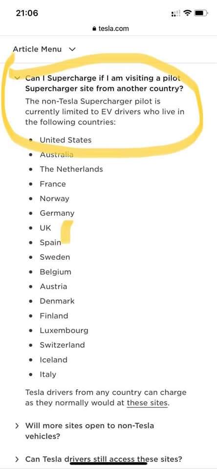 Model3Quebec's tweet photo. @Tesla @elonmusk @elonmusk will you consider adding Canada to countries that can use the supercharger as non tesla ev driver please ? https://t.co/x8NgL1GRw0
