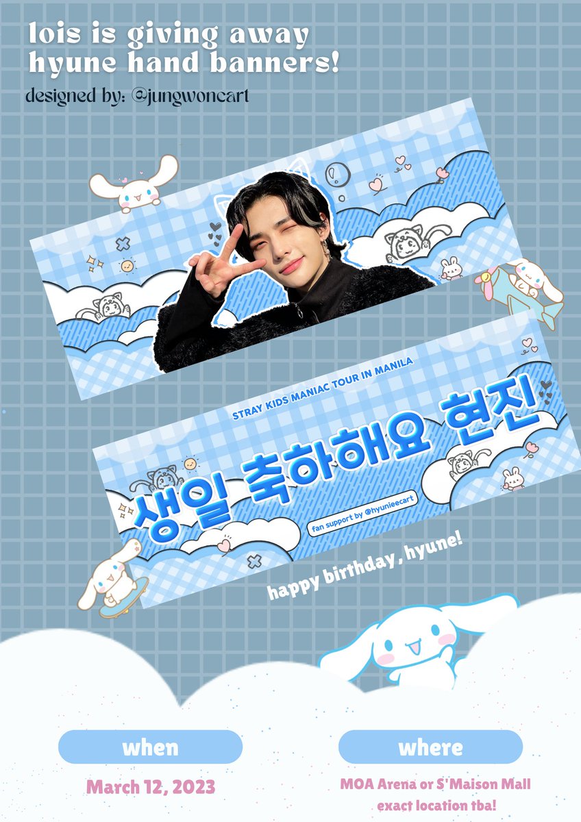 hyunieecart's tweet photo. ࿐hyune hand banner giveaway࿐

⁀➷mini fan project by @hyunieecart 

↷ like &amp; rt this post
↷ see poster for more deets

➷very much open for trades 
➷open to donations as well!

#SKZinMNL2023 #MANIAC_IN_MANILA 

⌗ hyunjin handbanner ga giveaway skzinmanila2023 https://t.co/GjR52VQT2C